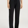 Cotton Deluxe Long Pants Black (077955) -Hanro cotton deluxe long pants black 077955