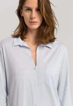 Cotton Deluxe Nightshirt Carry Blue Glow (077958) -Hanro cotton deluxe nightshirt carry blue glow 077958 2