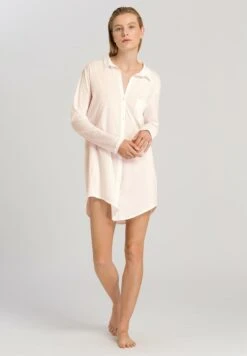 Cotton Deluxe Nightshirt Carry Chrystal Pink (077958) -Hanro cotton deluxe nightshirt carry chrystal pink 07795 2