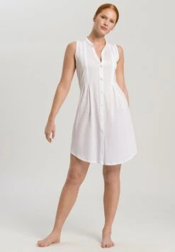 Cotton Deluxe Sleeveless Nightdress White (077952) -Hanro cotton deluxe sleeveless nightdress white 077952 2