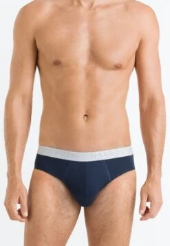 Cotton Essentials Briefs 2-Pack Carbon Blue/Light Melange (073075) -Hanro cotton essentials briefs 2 pack carbon blue light 3