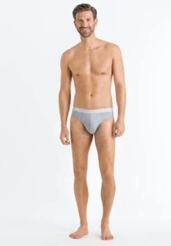Cotton Essentials Briefs 2-Pack Carbon Blue/Light Melange (073075) -Hanro cotton essentials briefs 2 pack carbon blue light 6
