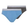 Cotton Essentials Briefs 2-Pack Concrete & Atlantic (073075) -Hanro cotton essentials briefs 2 pack concrete atlantic
