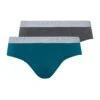 Cotton Essentials Briefs 2-Pack Deep Lagoon/Coal Melange (073075) 2 Cotton Essentials Briefs 2-Pack Deep Lagoon/Coal Melange (073075) -Hanro cotton essentials briefs 2 pack deep lagoon coal m