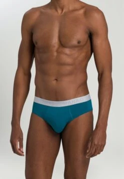 Cotton Essentials Briefs 2-Pack Deep Lagoon/Coal Melange (073075) -Hanro cotton essentials briefs 2 pack deep lagoon coal m 4