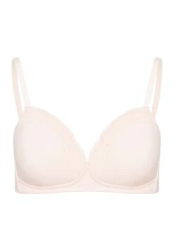 Cotton Lace Light Padded Soft Cup Bra Powder (072432) -Hanro cotton lace light padded soft cup bra powder 07243 2
