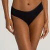 Cotton Seamless Midi Brief Black (071626) -Hanro cotton seamless midi brief black 071626