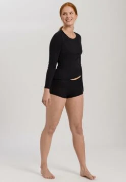 Cotton Seamless Shirt Long Sleeve Black (071620) 8 Cotton Seamless Shirt Long Sleeve Black (071620) -Hanro cotton seamless shirt long sleeve black 071620 2