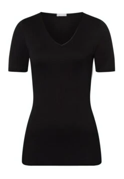 Cotton Seamless Shirt V-Neck Black (071603) -Hanro cotton seamless shirt v neck black 071603 3