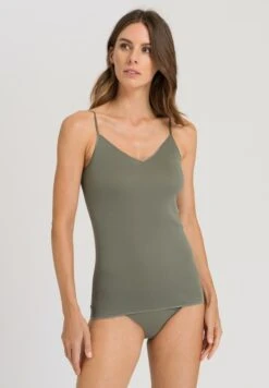 Cotton Seamless Spaghetti Top Antique Green (071601)