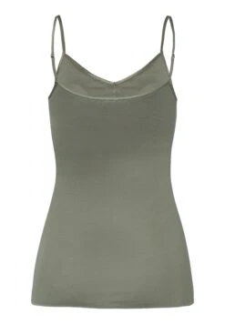 Cotton Seamless Spaghetti Top Padded Antique Green (071605) -Hanro cotton seamless spaghetti top padded antique green 5