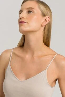 Cotton Seamless Spaghetti Top Padded Dune (071605) -Hanro cotton seamless spaghetti top padded dune 071605 3