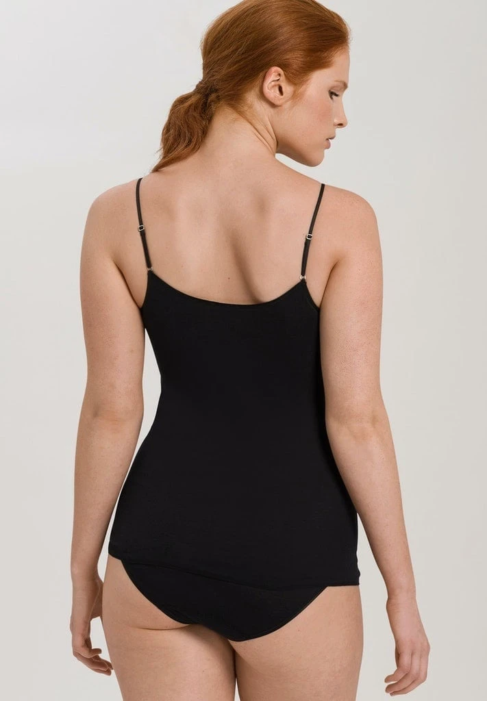 Cotton Seamless Spaghetti Top V-Shape Black (071601) 4 Cotton Seamless Spaghetti Top V-Shape Black (071601) - Afbeelding 2