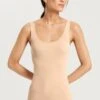 Cotton Seamless Tank Top Beige (071604) -Hanro cotton seamless tank top beige 071604