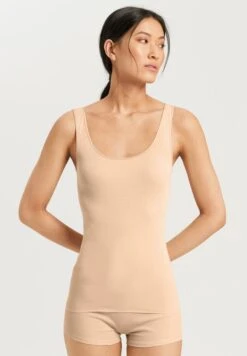 Cotton Seamless Tank Top Beige (071604)