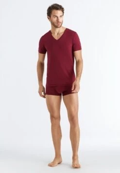 Cotton Superior Shirt V-Neck Ruby (073089) -Hanro cotton superior shirt v neck ruby 073089 2