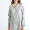 Edda Long Sleeve Nightdress Azurite Stripe (076655) -Hanro edda long sleeve nightdress azurite stripe 076655