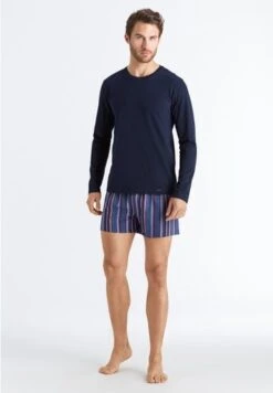 Fancy Woven Boxer Fading Blue Stripe (074013) -Hanro fancy woven boxer fading blue stripe 074013 2