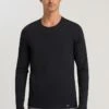 Living Shirts Long Sleeve Black (075053) -Hanro living shirts long sleeve black 075053