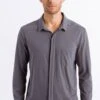 Luca Button Shirt Concrete (075646) -Hanro luca button shirt concrete 075646