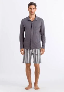 Luca Button Shirt Concrete (075646) -Hanro luca button shirt concrete 075646 2