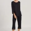Moments Crop Pajama Black (077928) -Hanro moments crop pajama black 077928