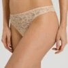 Moments Lace Thong Beige (071507) -Hanro moments lace thong beige 071507