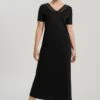Moments Long Nightdress Black (077933) -Hanro moments long nightdress black 077933