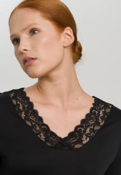 Moments Long Nightdress Black (077933) -Hanro moments long nightdress black 077933 2