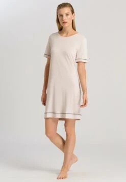Natural Comfort Short Sleeve Nightdress Almond (077963) 8 Natural Comfort Short Sleeve Nightdress Almond (077963) -Hanro natural comfort short sleeve nightdress almond 077 2