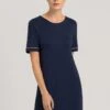 Natural Comfort Short Sleeve Nightdress Deep Navy (077963) -Hanro natural comfort short sleeve nightdress deep navy