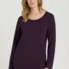 Natural Elegance Long Sleeve Shirt Sumac Melange (076236) -Hanro natural elegance long sleeve shirt sumac melange 0