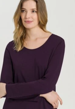 Natural Elegance Long Sleeve Shirt Sumac Melange (076236) -Hanro natural elegance long sleeve shirt sumac melange 0 3