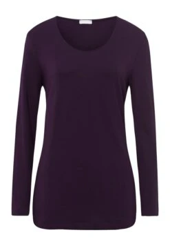 Natural Elegance Long Sleeve Shirt Sumac Melange (076236) -Hanro natural elegance long sleeve shirt sumac melange 0 4