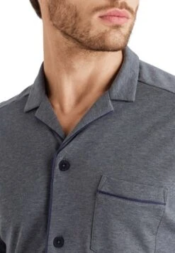 Night & Day Long Sleeve Pyjama Medium Melange (075587) -Hanro night day long sleeve pyjama medium melange 075587 2