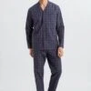 Night & Day Pajama Fine Bluish Check (075115) -Hanro night day pajama fine bluish check 075115