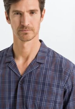 Night & Day Pajama Fine Bluish Check (075115) -Hanro night day pajama fine bluish check 075115 3