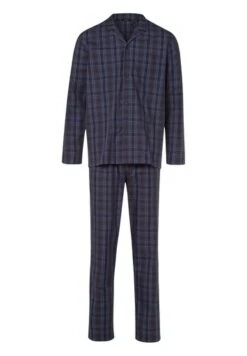 Night & Day Pajama Fine Bluish Check (075115) -Hanro night day pajama fine bluish check 075115 5
