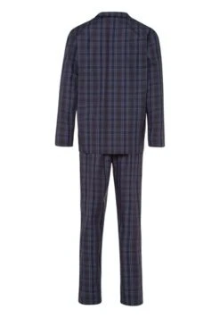 Night & Day Pajama Fine Bluish Check (075115) -Hanro night day pajama fine bluish check 075115 6