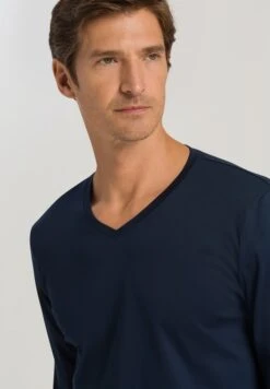 Night Selection Long Sleeve Pyjama Deep Navy (075109) -Hanro night selection long sleeve pyjama deep navy 07510 2