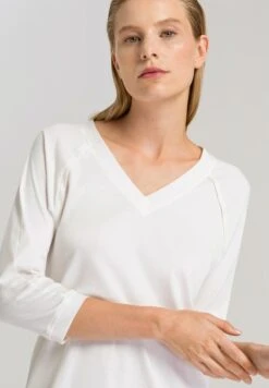 Pure Essence 3/4 Sleeved Nightdress Off White (077948) -Hanro pure essence 3 4 sleeved nightdress off white 0779 3