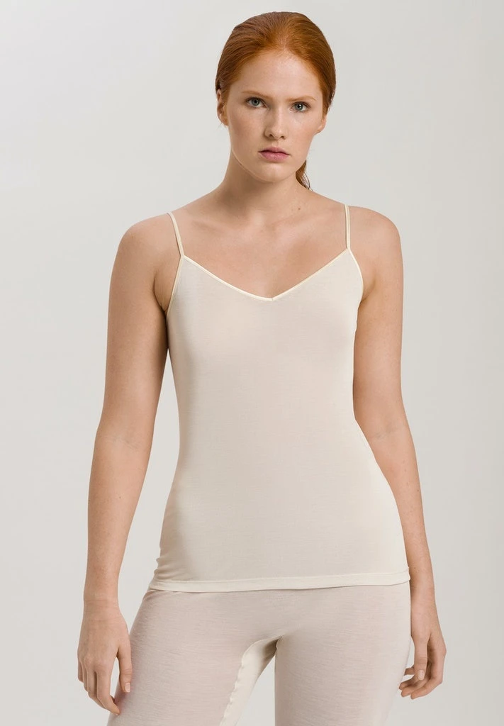 Pure Silk Spaghetti Top Pale Cream (071716) 3 Pure Silk Spaghetti Top Pale Cream (071716)