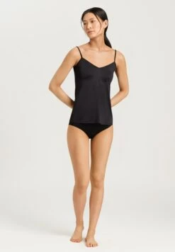 Satin Deluxe Spaghetti Top Black (071063) 7 Satin Deluxe Spaghetti Top Black (071063) -Hanro satin deluxe spaghetti top black 071063 2