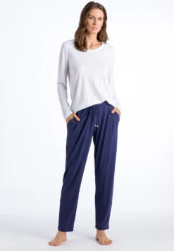 Sleep & Lounge Long Sleeve Shirt White (077844) -Hanro sleep lounge long sleeve shirt white 077844 2