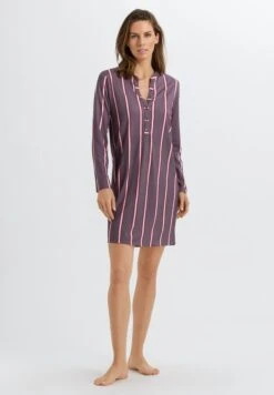 Sleep & Lounge Nightdress Sleek Stripe (077618) -Hanro sleep lounge nightdress sleek stripe 077618 2