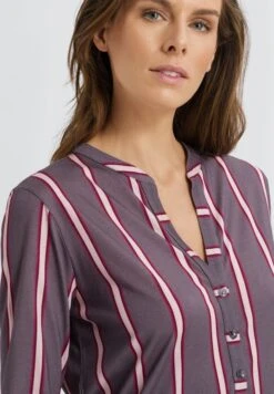 Sleep & Lounge Nightdress Sleek Stripe (077618) -Hanro sleep lounge nightdress sleek stripe 077618 3