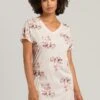 Sleep & Lounge Short Sleeve Nightdress Watery Blossoms (077935) 2 Sleep & Lounge Short Sleeve Nightdress Watery Blossoms (077935) -Hanro sleep lounge short sleeve nightdress watery blosso