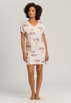 Sleep & Lounge Short Sleeve Nightdress Watery Blossoms (077935) -Hanro sleep lounge short sleeve nightdress watery blosso 2