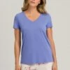 Sleep & Lounge Short Sleeve Shirt Gemstone Blue (077876) -Hanro sleep lounge short sleeve shirt gemstone blue 0778