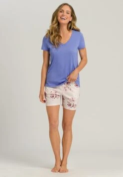 Sleep & Lounge Short Sleeve Shirt Gemstone Blue (077876) -Hanro sleep lounge short sleeve shirt gemstone blue 0778 2